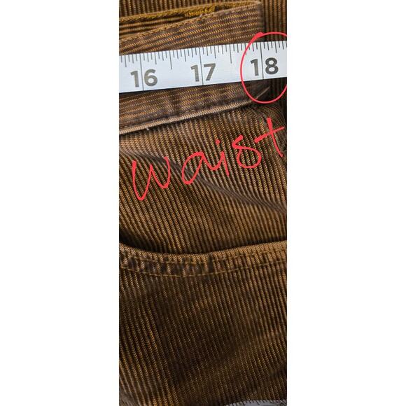 Zara Brown Corduroy Baggy Bootcut 5 Button Fly Pants Mens 38 Casual Office Work - Picture 8 of 8
